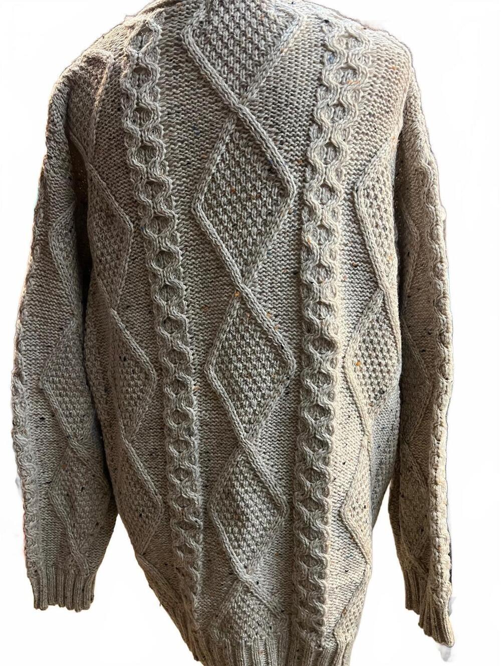 Aran Crafts Ireland Merino Wool Chunky Cable Knit Cardigan Size XL - Picture 6 of 9